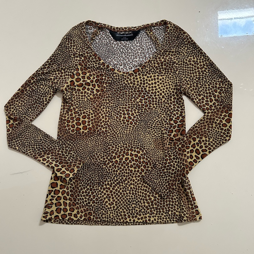 💜BOGO Norma Kamali Cheetah Pattern Long Top